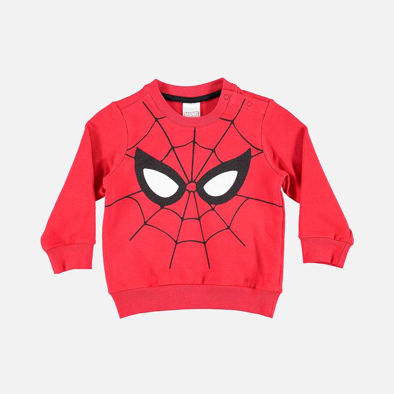 Buzo de Spider Man rojo cuello redondo para beb ni o