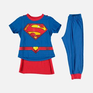 Pijama de niño, manga corta/pantalón largo rojo/azul de Superman Dc Comics