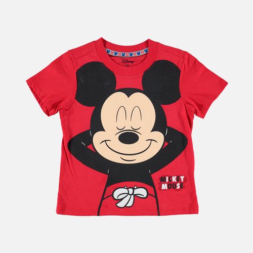 Camiseta de niño, manga corta, rojo de Mickey Mouse ©Disney