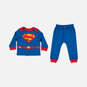 Pijama de bebé niño, manga corta/pantalón largo, rojo/azul de Superman Dc Comics