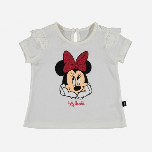 Camiseta de bebé niña, manga corta, marfil de Minnie Mouse ©Disney