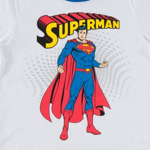 Pijama de niño,manga corta/pantalón corto blanco/azul de Superman Dc Comics