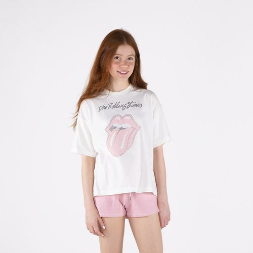 Camiseta de teen niña,manga corta marfil de The Rolling Stones Mic