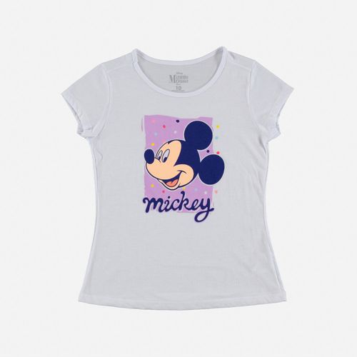 Camiseta de niña,manga corta blanco de Mickey ©Disney