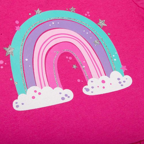 Camiseta de bebé niña, manga corta, rosada de LittleMic