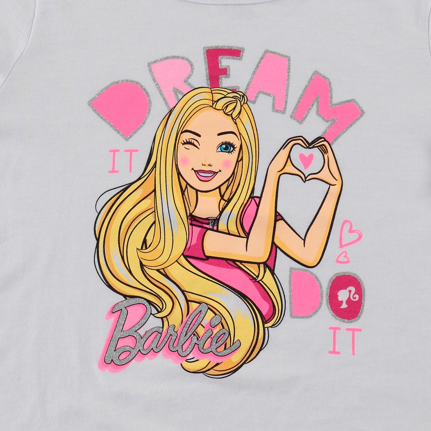 Camiseta de niña, manga corta blanca de Barbie - Tienda Online MIC
