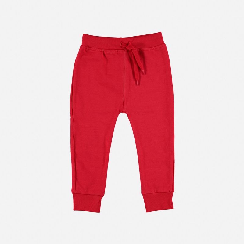 Entre Copiar Oblicuo Jogger de niño, pantalón largo rojo de LittleMic