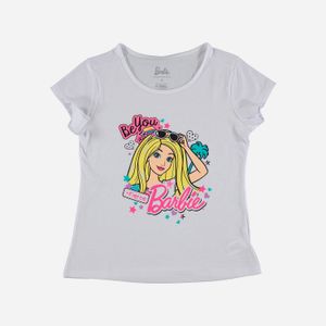Camiseta de niña, manga corta blanca de Barbie ©Mattel Inc
