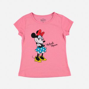 Camiseta de niña, manga corta  rosada de Minnie Mouse ©Disney
