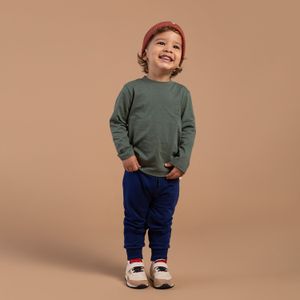 Camiseta x2 de niño, manga larga verde/azul de LittleMic