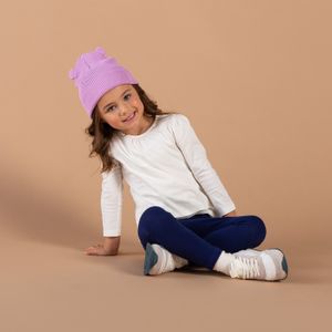 Camiseta x2 de niña, manga larga rosada/blanca de LittleMic