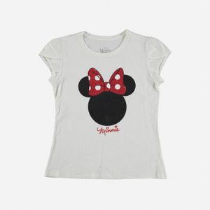 Camiseta de niña, manga corta blanca de Minnie Mouse ©Disney