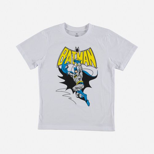 Camiseta  de niño, manga corta  blanca de Batman Dc Comics