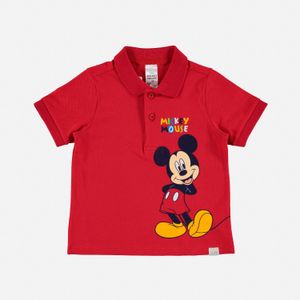 Camiseta de niño, manga corta roja de Mickey Mouse ©Disney