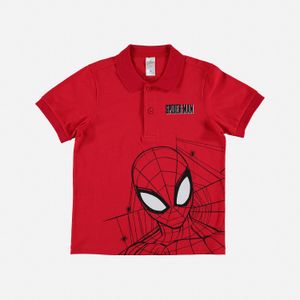 Camiseta tipo polo de niño, manga corta roja de Spider-Man ©Marvel