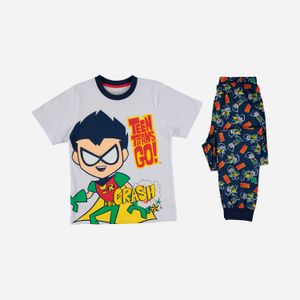 Pijama de niño, manga corta/ pantalón largo multicolor de Teen Titans Go