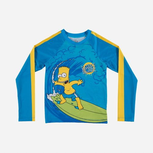 Camiseta baño  de niño, manga larga amarilla/azul de Simpsons ©Dsiney
