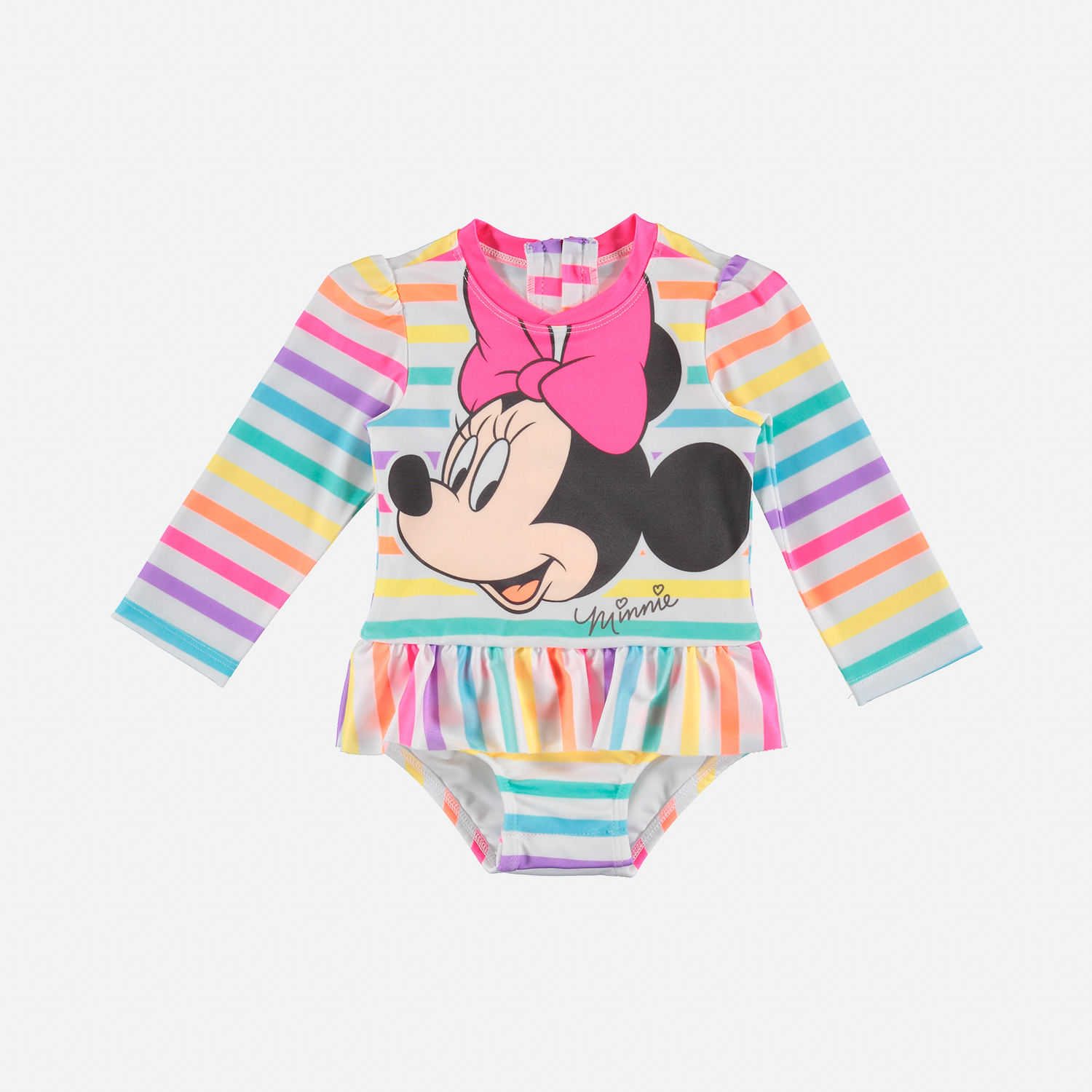 Polvo Trastornado Enajenar Vestido de baño de Minnie Mouse multicolor manga larga para bebé niña