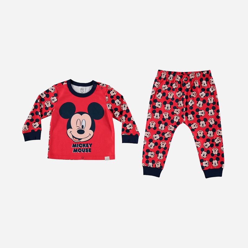 Pijama de Mickey Mouse para bebé niño manga larga y pantalón largo de