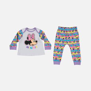 Pijama de bebe niña, manga larga/pantalón largo multicolor de Minnie Mouse ©DISNEY