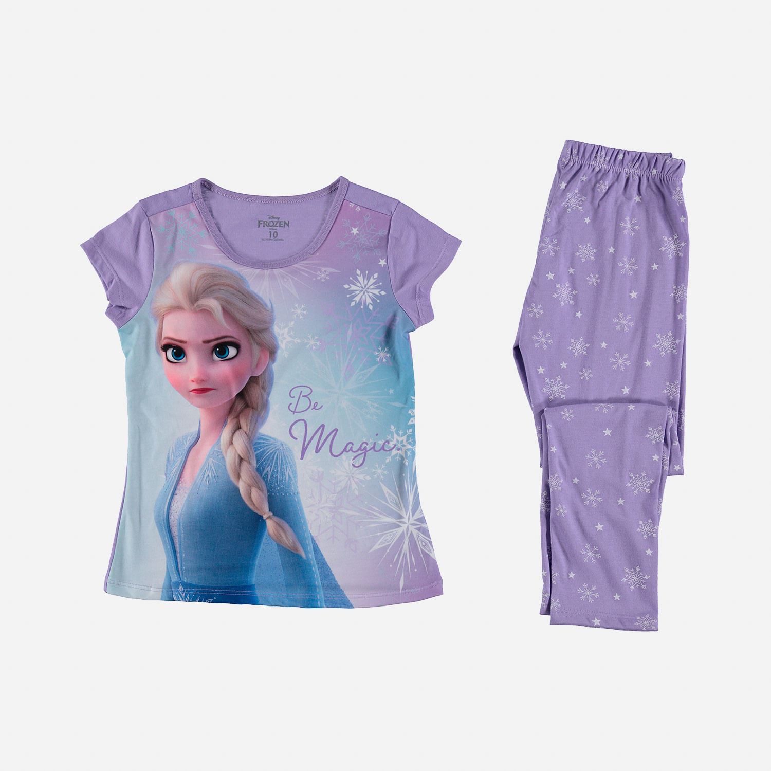 Pijama de niña, manga corta/pantalón largo morada de Frozen Tienda Online