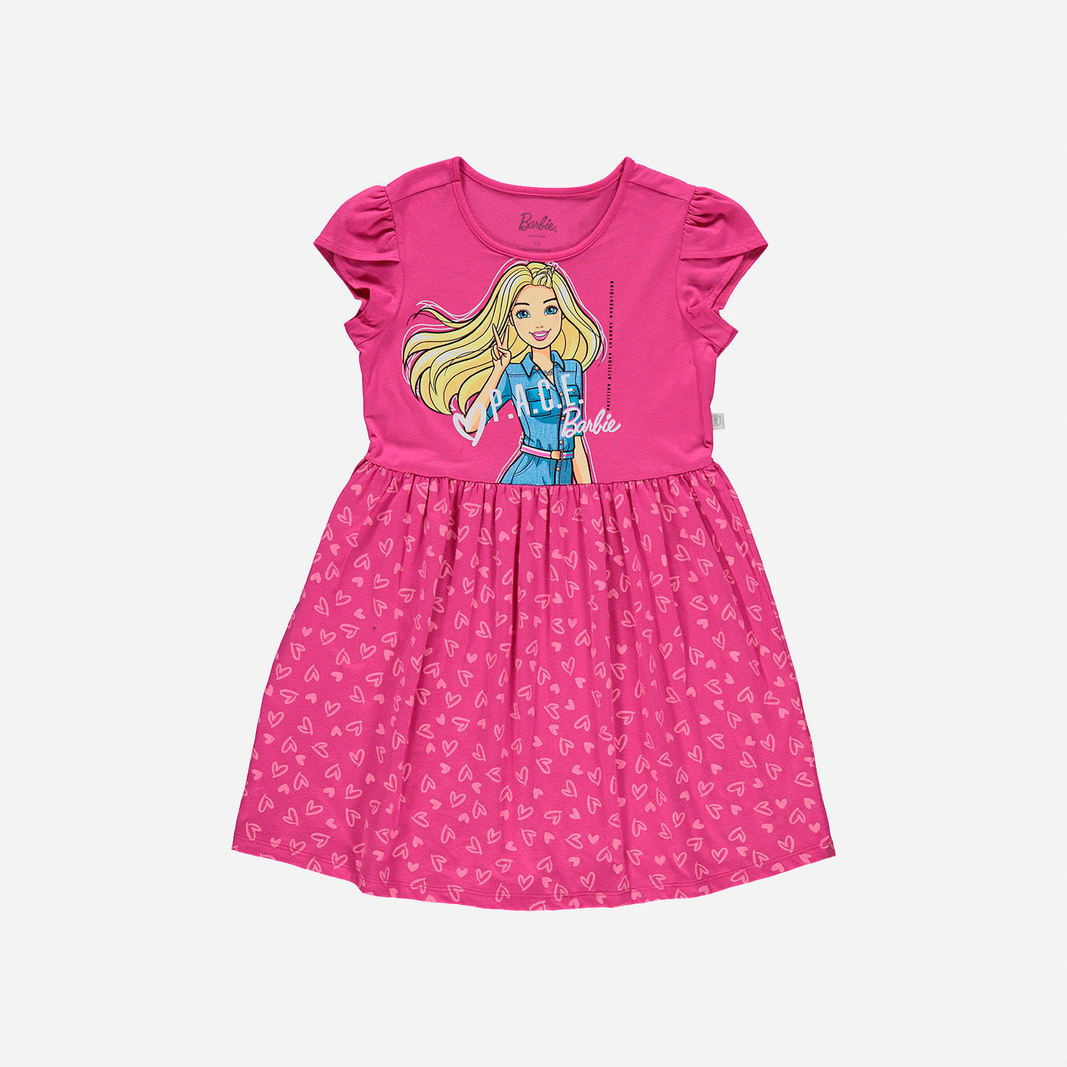 Vestido de niña,manga corta fucsia de Barbie - Tienda Online MIC