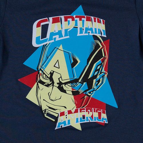 Camiseta de niño,manga corta azul de Capitán América Marvel