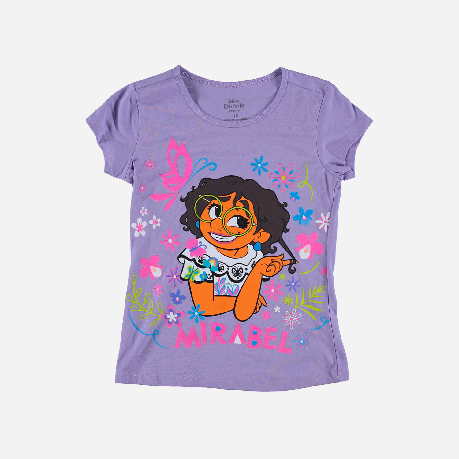 Camiseta de niña,manga corta lila de Encanto Disney