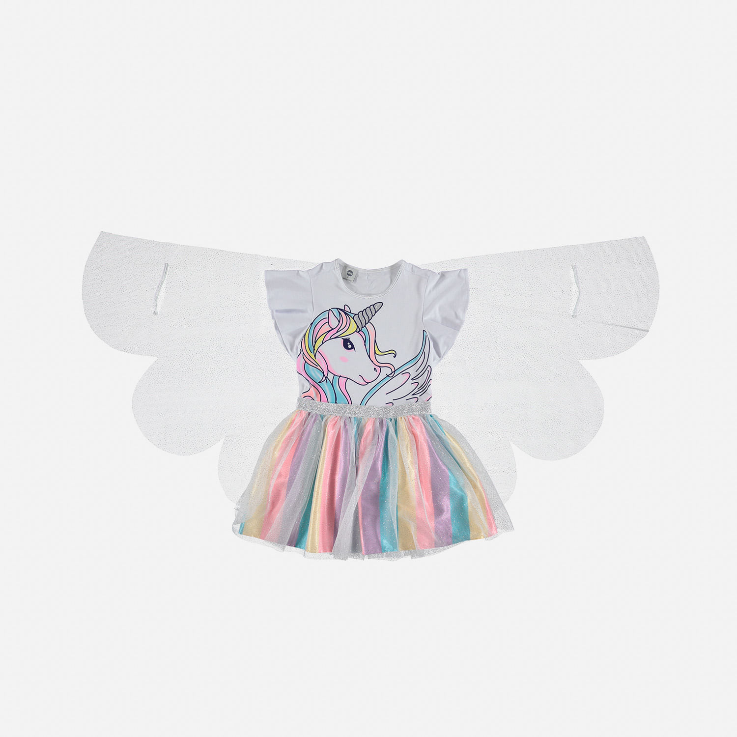Vestido de unicornio con alas de tul para niña - Tienda Online MIC