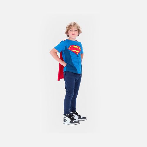 Camiseta de Superman manga corta con capa removible para niño