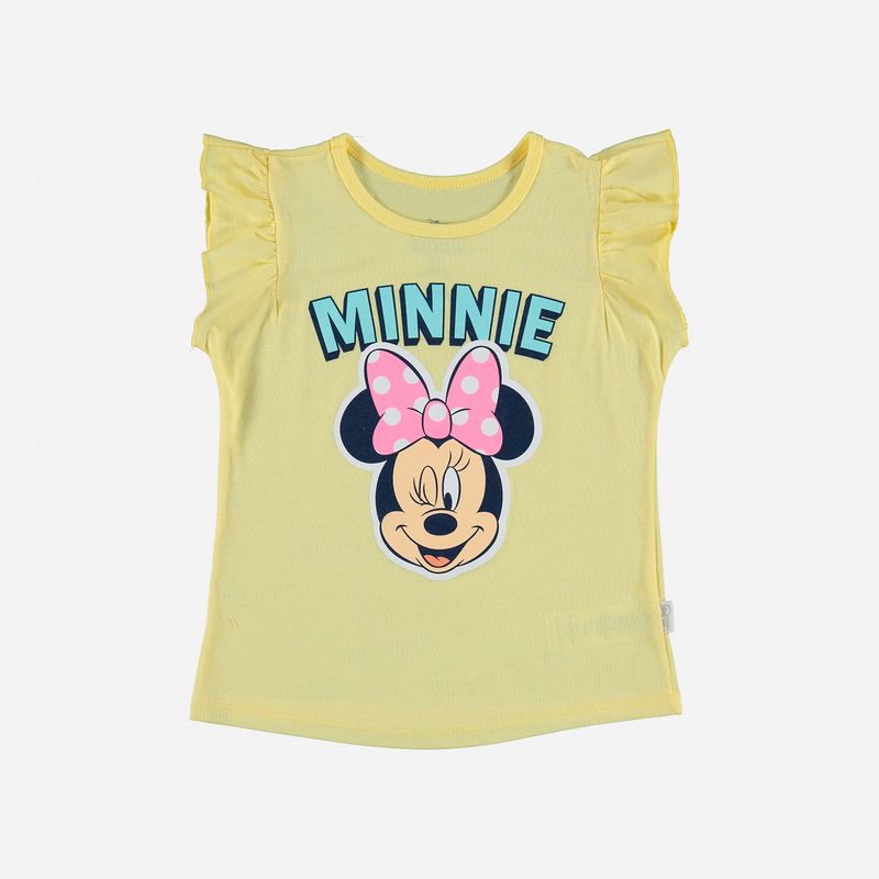 Camiseta de niña 2T 5 T, manga amarilla de Minnie Mouse