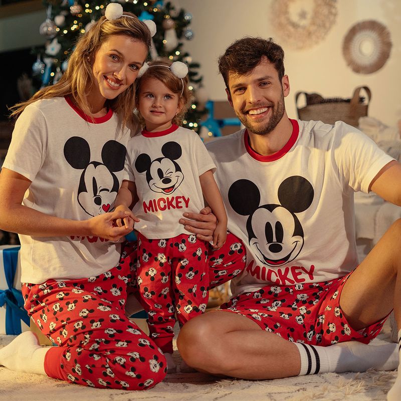 Pijama para de pantalón blanco/rojo de Mickey Mouse - Tienda Online MIC