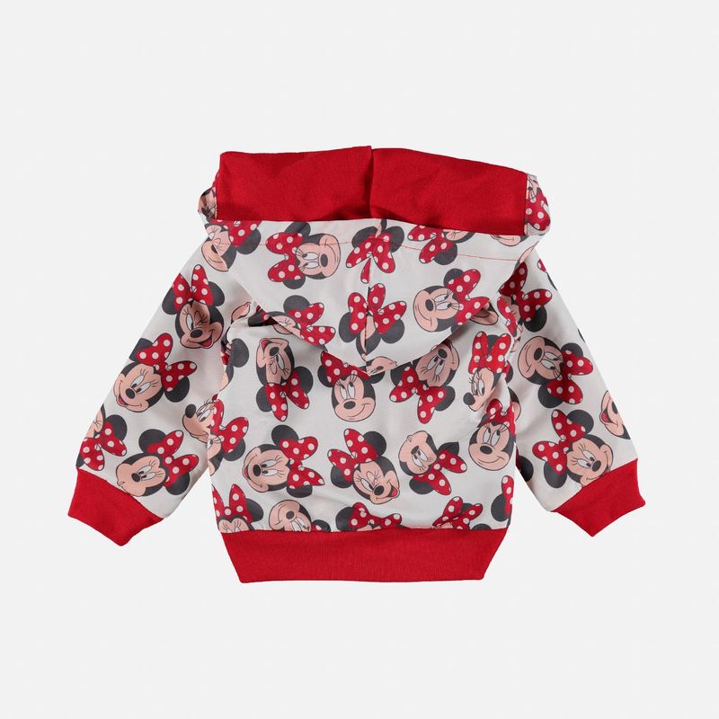 Chaqueta Minnie Mouse con capucha marfil y roja para beb ni a