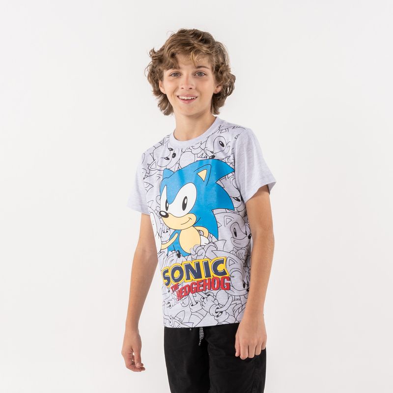 Camiseta gris manga corta de Sonic para niño - Mic