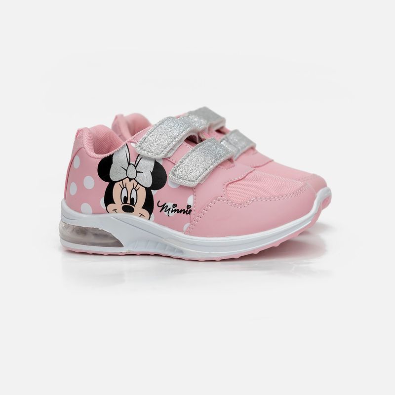 Tenis con luces para niña, rosados Minnie Mouse - Tienda Online MIC