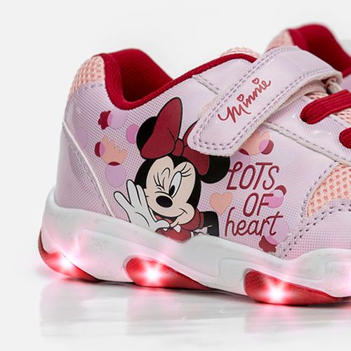 Tenis con luces para niña, rosados de Minnie Mouse