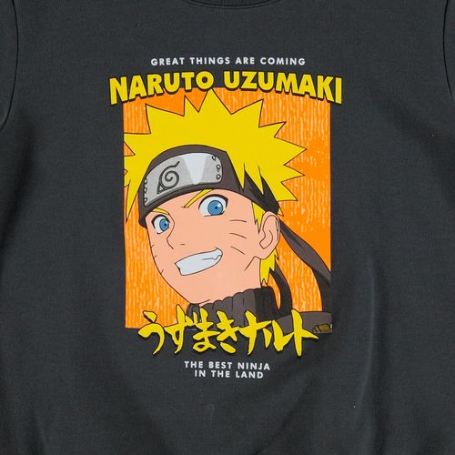 Buzo de Naruto estampado gris para niño
