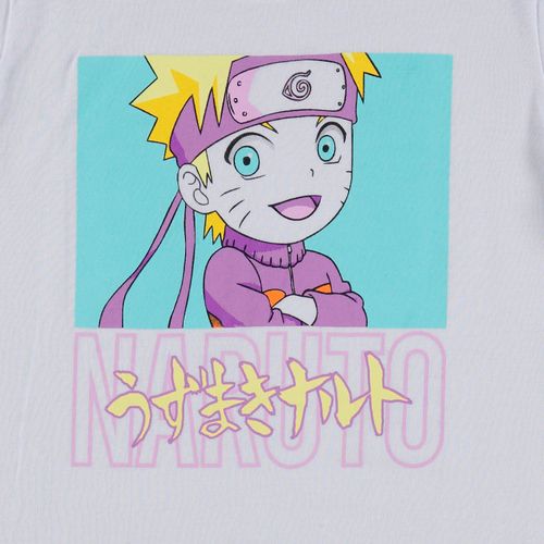 Camiseta de Naruto manga corta blanca para niña