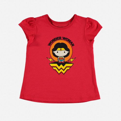 Camiseta de niña, manga corta roja de Wonder Woman