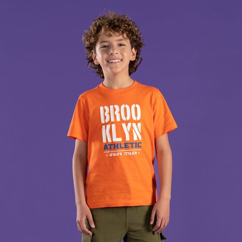 Camiseta de niño, manga corta naranja de Mic