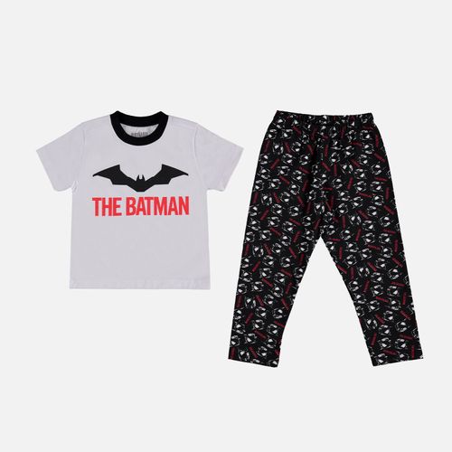 Pijama de niño, de pantalón largo negro/blanco de Batman