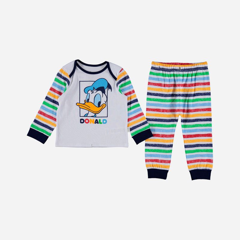 Pijama para bebé manga larga/pantalón de Pato Donalds