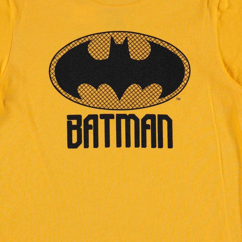 Camiseta de niño, manga corta amarilla de Batman