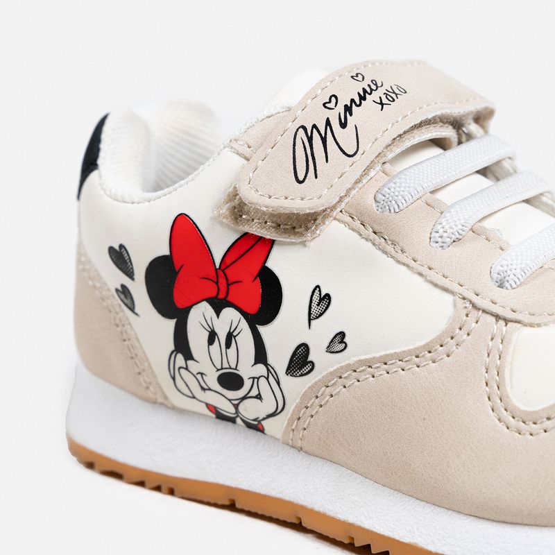 Tenis para ni a blanco beige de Minnie Mouse