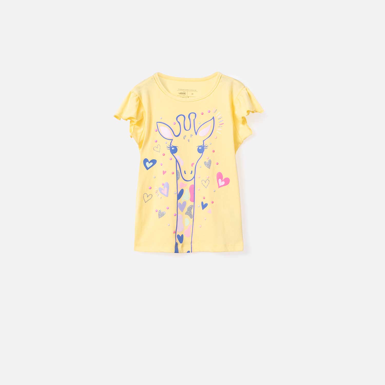 Camiseta manga corta amarilla para niña a 5T
