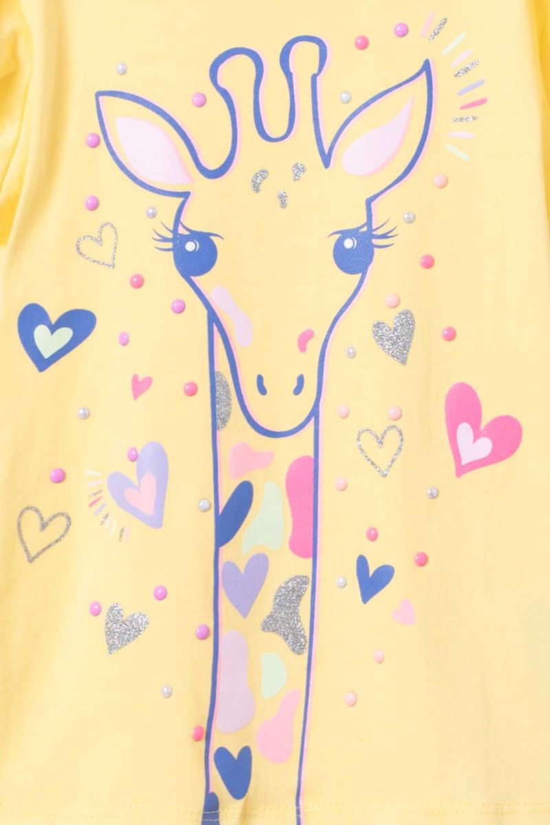 Camiseta LittleMic manga corta amarilla para niña 2T a 5T - Tienda