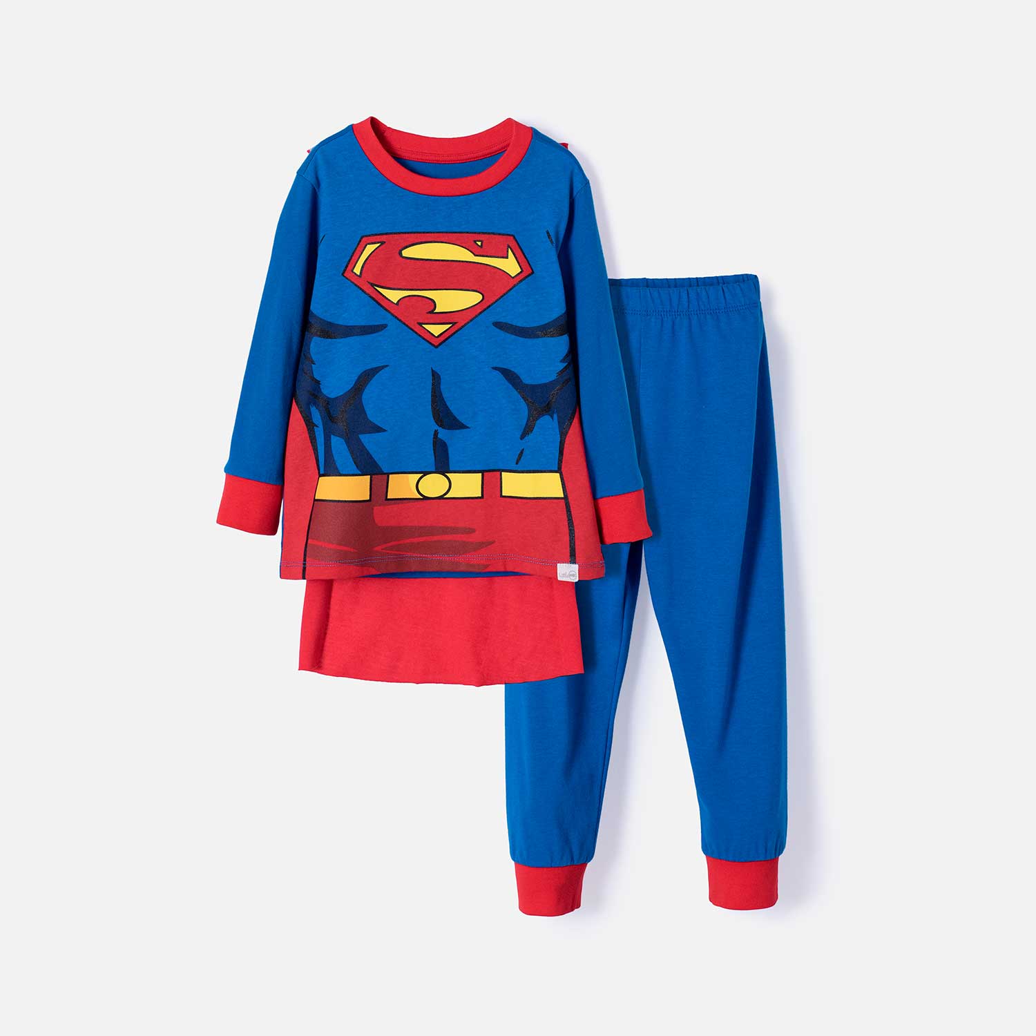 Pijama de Superman azul y roja con pantalón largo para niño 2T a 5T 2T-0
