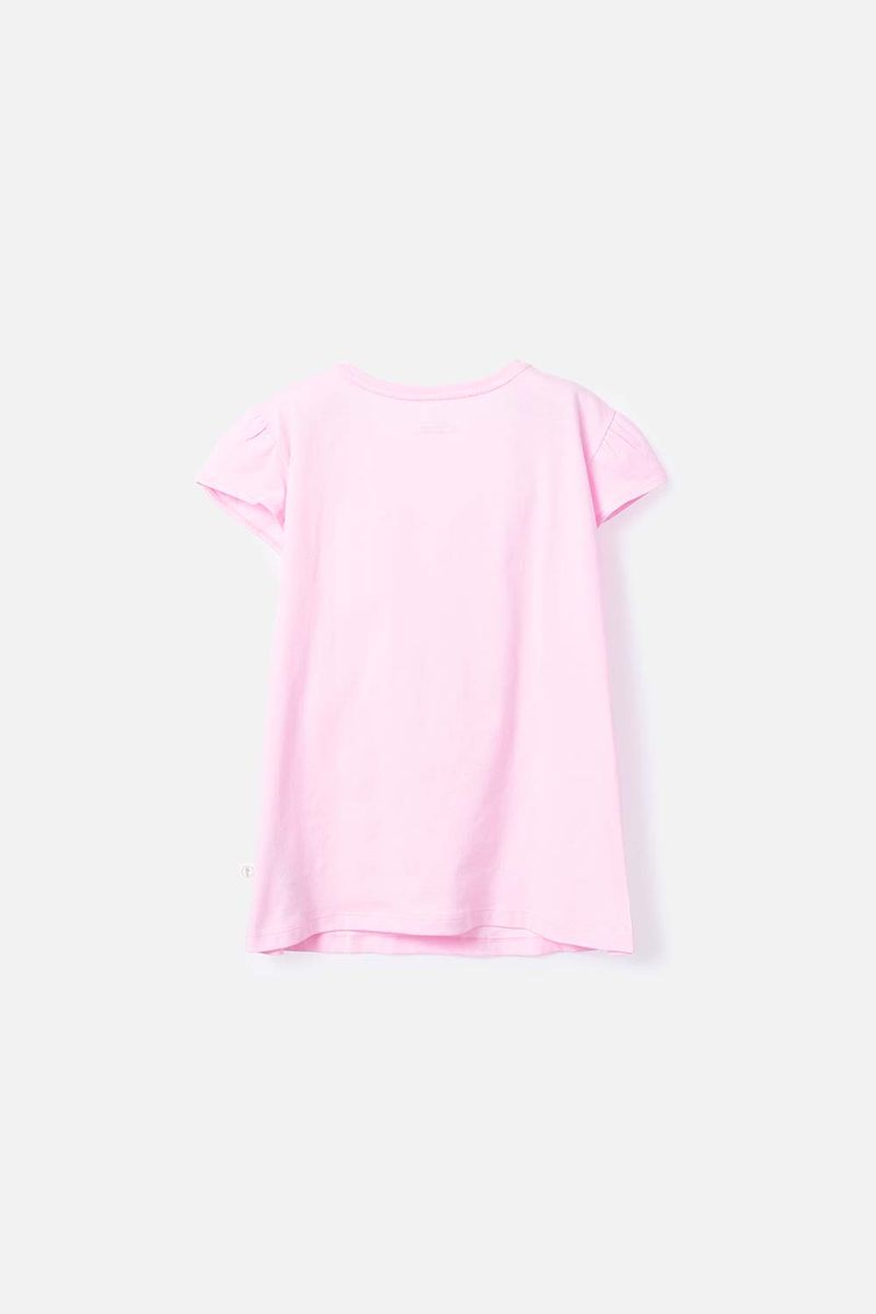Camiseta niña, manga corta rosada de Mic