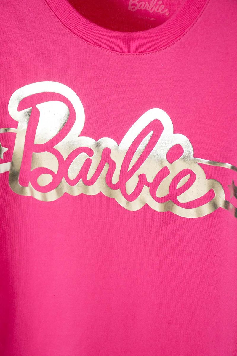 Camiseta de Barbie rosada manga corta para niña - Ponemos la Fantasía!