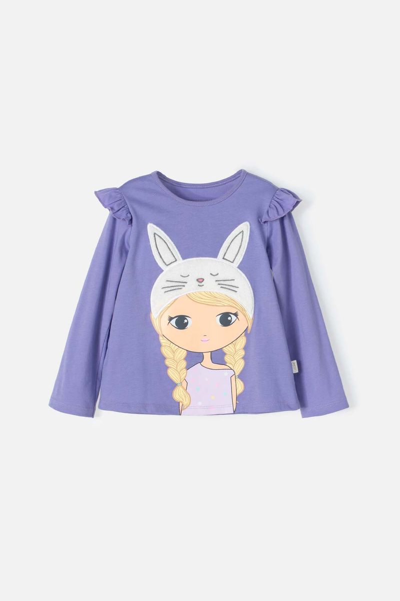 Camiseta morada niña manga larga new arrivals